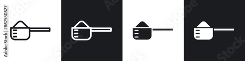 Scoop line icon vector illustration set.
