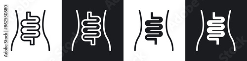 Diarrhea line icon vector illustration set.