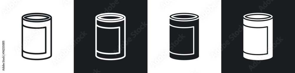 Canned food line icon vector illustration set. Canned food line icon vector illustration set.