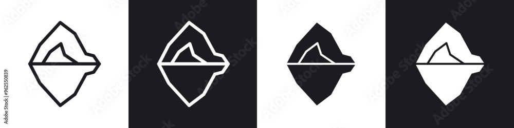 Iceberg line icon vector illustration set. Iceberg line icon vector illustration set.