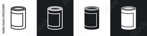 Canned food line icon vector illustration set.