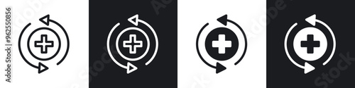 Health recovery line icon vector illustration set.