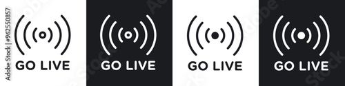 Go live line icon vector illustration set.