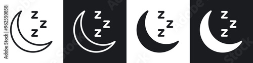 Zzz line icon vector illustration set.
