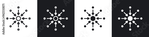 Centralized line icon vector illustration set.