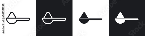 Full spoon line icon vector illustration set.