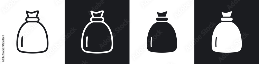 Trash bag line icon vector illustration set. Trash bag line icon vector illustration set.