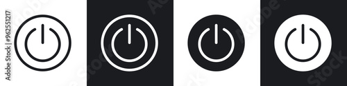 Button on off line icon vector illustration set.