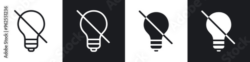 Light off line icon vector illustration set.