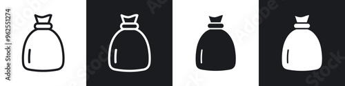 Trash bag line icon vector illustration set.