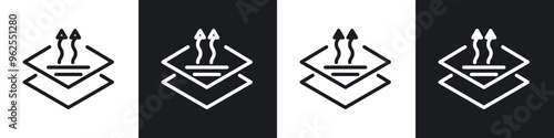 Breathable line icon vector illustration set.
