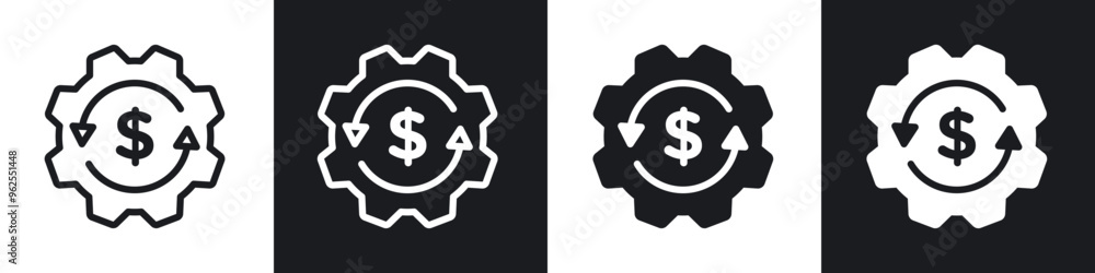 Costs optimization line icon vector illustration set. Costs optimization line icon vector illustration set.