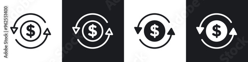 Turnover line icon vector illustration set.