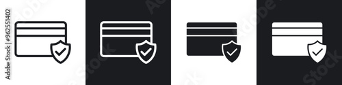 Secure payment line icon vector illustration set.