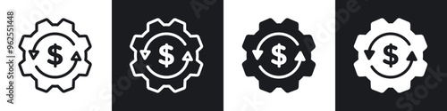 Costs optimization line icon vector illustration set.