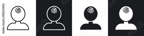 Mental disorder line icon vector illustration set.
