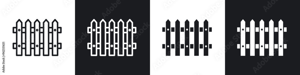 Plank fence line icon vector illustration set. Plank fence line icon vector illustration set.
