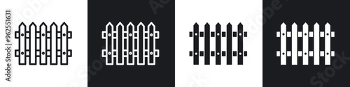 Plank fence line icon vector illustration set.