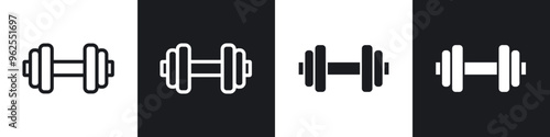 Barbell line icon vector illustration set. photo