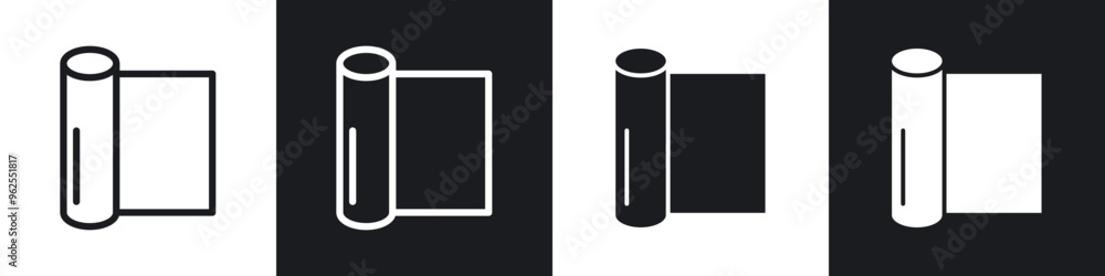 Aluminum foil line icon vector illustration set. Aluminum foil line icon vector illustration set.