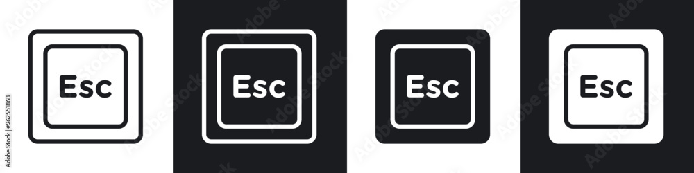 ESC line icon vector illustration set. ESC line icon vector illustration set.