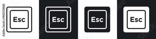 ESC line icon vector illustration set.