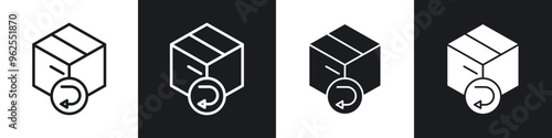 Return purchase line icon vector illustration set.