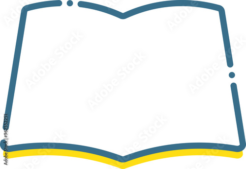 シンプルなノート、本の破線フレーム