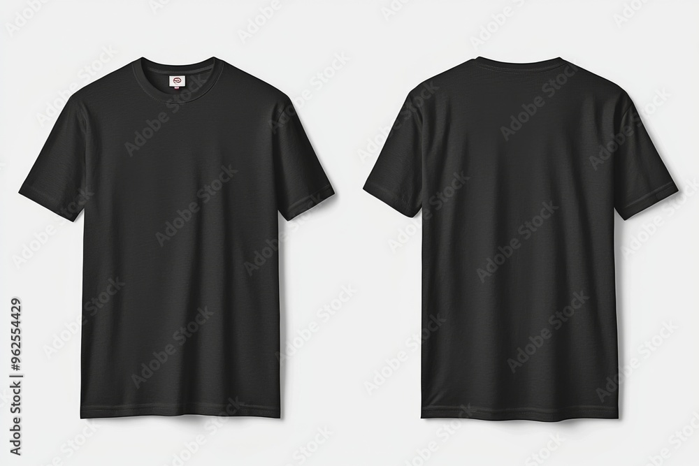 Black Tshirt Mockup Front and Back Isolated created with Generative AI Black Tshirt Mockup Front and Back Isolated created with Generative AI