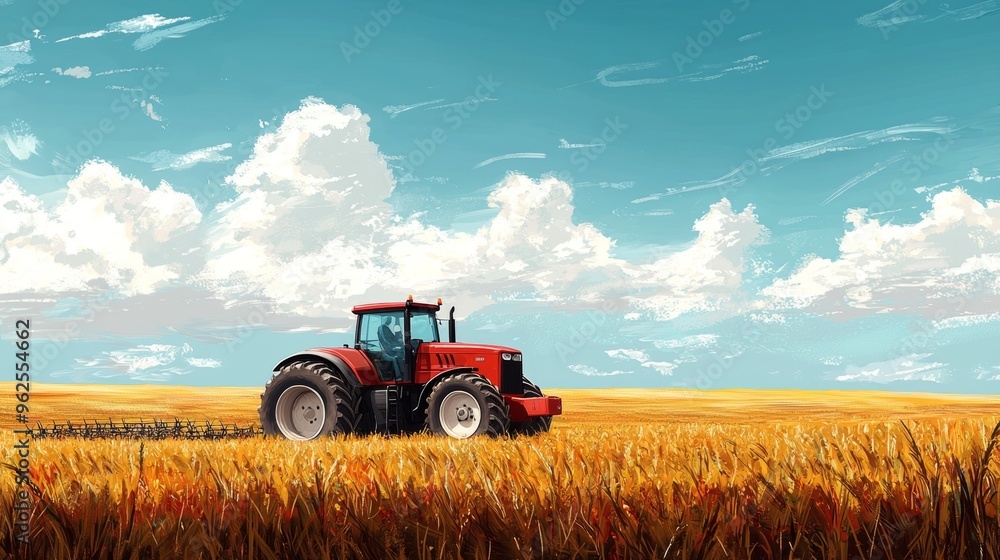 Obraz premium Tractor in Field