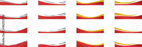 collection of silver, red gold line border ornaments. vector divider for poster, greeting card, brochure, banner, charter.