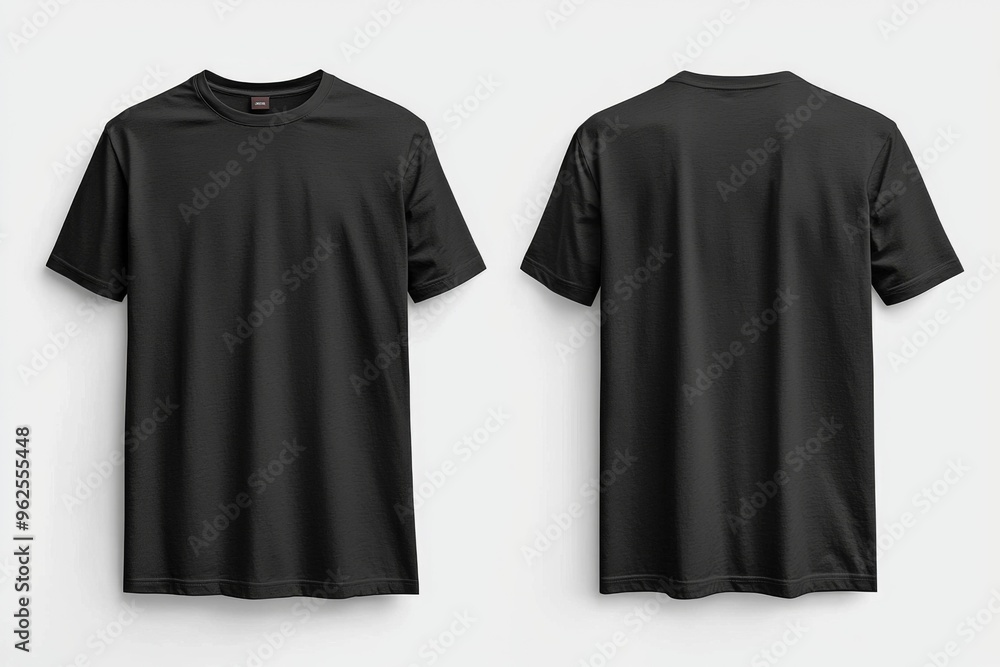 Black Tshirt Mockup Front and Back Isolated created with Generative AI Black Tshirt Mockup Front and Back Isolated created with Generative AI