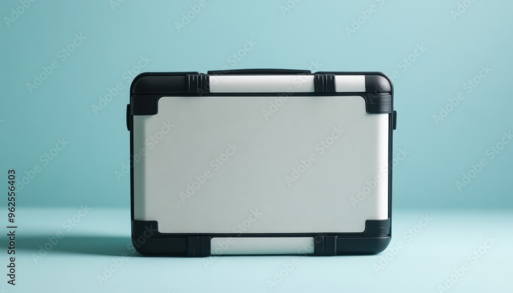 A sleek, modern case set against a soft blue background, perfect for showcasing your products or tools. A sleek, modern case set against a soft blue background, perfect for showcasing your products or tools.