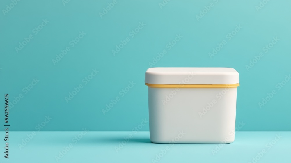 Minimalist white container on a blue background, perfect for showcasing products or adding modern decor to your space. Minimalist white container on a blue background, perfect for showcasing products or adding modern decor to your space.