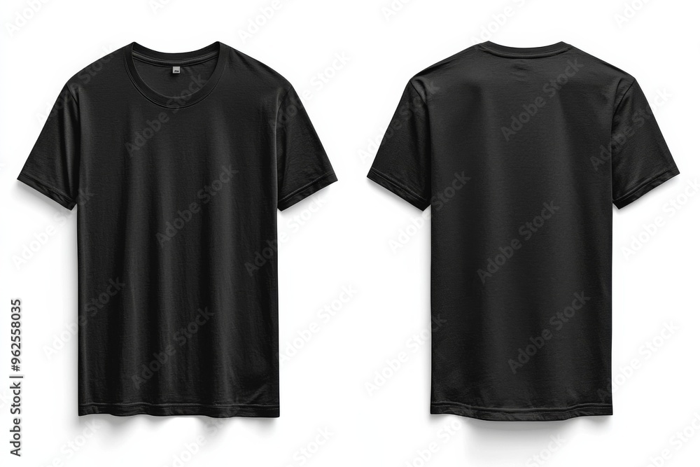 Black Tshirt Mockup Front and Back Isolated created with Generative AI Black Tshirt Mockup Front and Back Isolated created with Generative AI