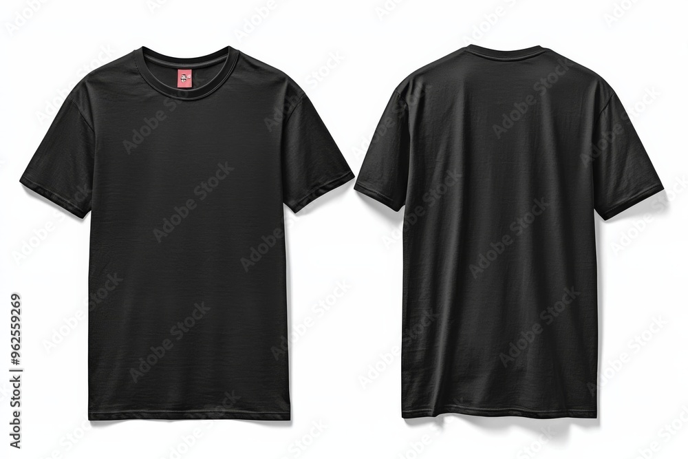 Black Tshirt Mockup Front and Back Isolated created with Generative AI Black Tshirt Mockup Front and Back Isolated created with Generative AI