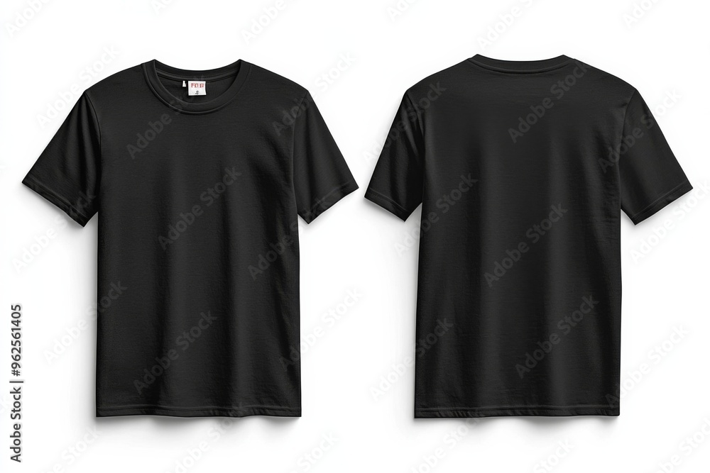 Black Tshirt Mockup Front and Back Isolated created with Generative AI Black Tshirt Mockup Front and Back Isolated created with Generative AI