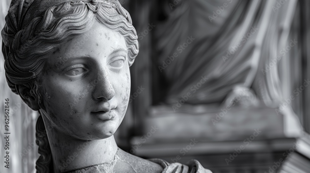 Detailed stone sculpture of a classical female figure Detailed stone sculpture of a classical female figure