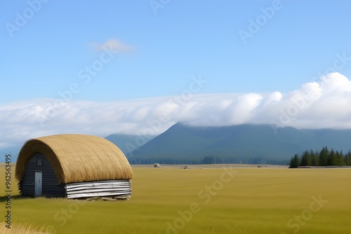 Isolated Haystack on White Background