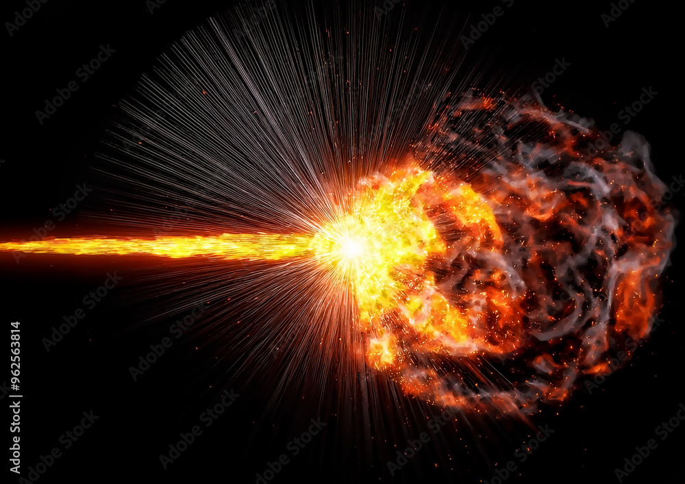 Fototapeta premium fiery explosion background. 3d rendering, 3d illustration.