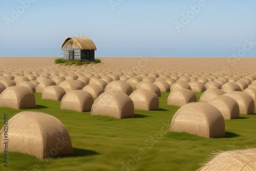 Isolated Haystack on White Background