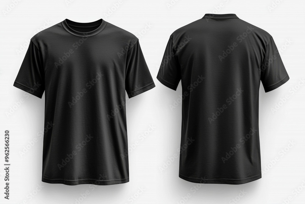 Black Tshirt Mockup Front and Back Isolated created with Generative AI Black Tshirt Mockup Front and Back Isolated created with Generative AI