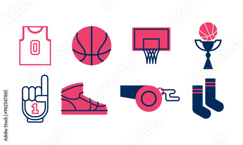 Basketball Sport Illustration Element Set 