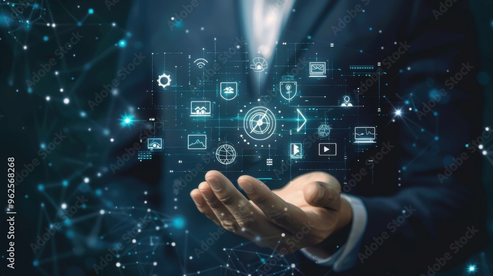 Businessman holding an assessment icon surrounded by tech symbols, representing data-driven decisions, analysis, and continuous improvement.
Businessman holding an assessment icon surrounded by tech symbols, representing data-driven decisions, analysis, and continuous improvement.