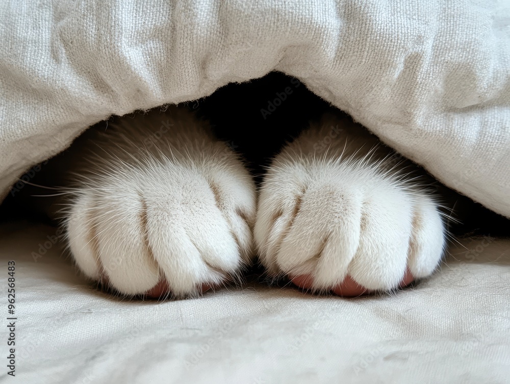 Cozy cat paws under blanket Cozy cat paws under blanket