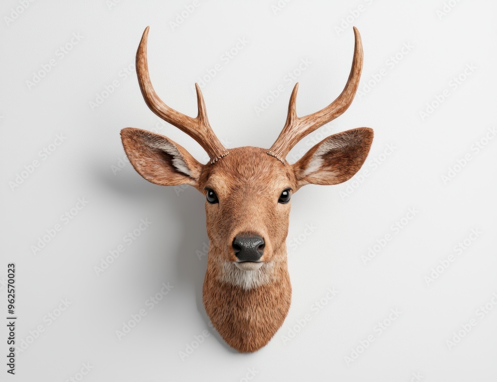 Majestic deer head with antlers