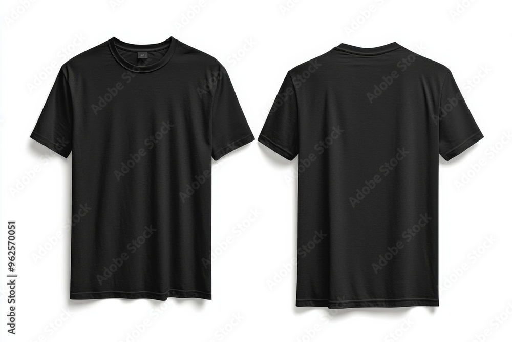 Black Tshirt Mockup Front and Back Isolated created with Generative AI Black Tshirt Mockup Front and Back Isolated created with Generative AI