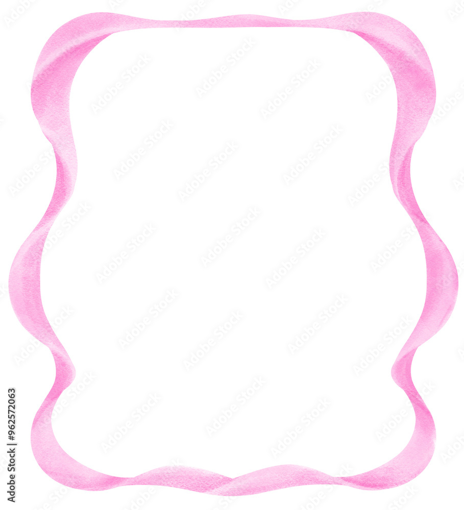 Coquette Bright Pink Ribbon Frame Watercolor Coquette Bright Pink Ribbon Frame Watercolor