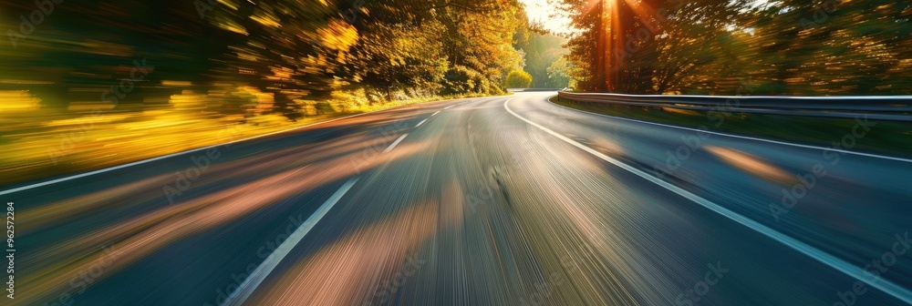 Motion blur effect on an empty road Motion blur effect on an empty road