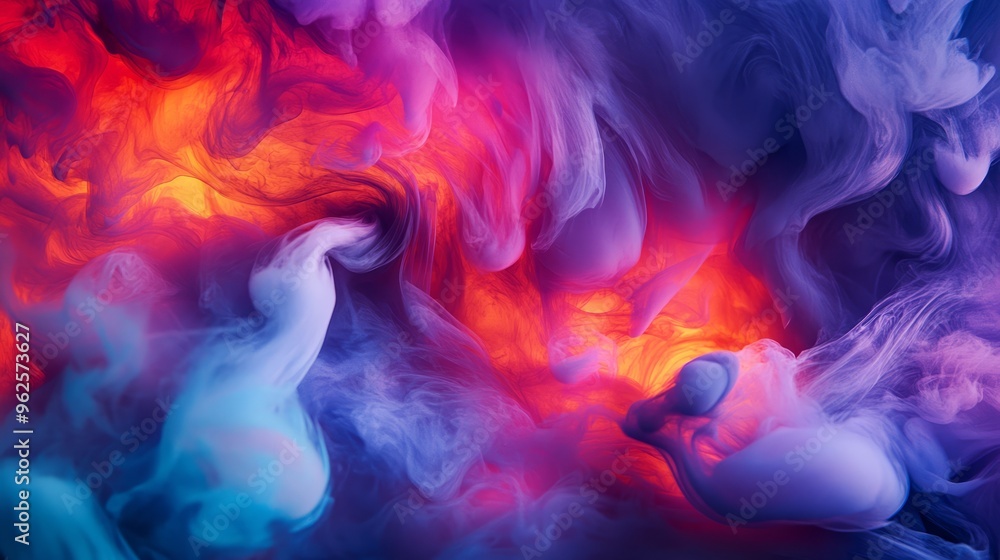Fototapeta premium A dynamic abstract ink swirls background with fluid motion and vibrant colors, perfect for modern and artistic product displays and presentations.